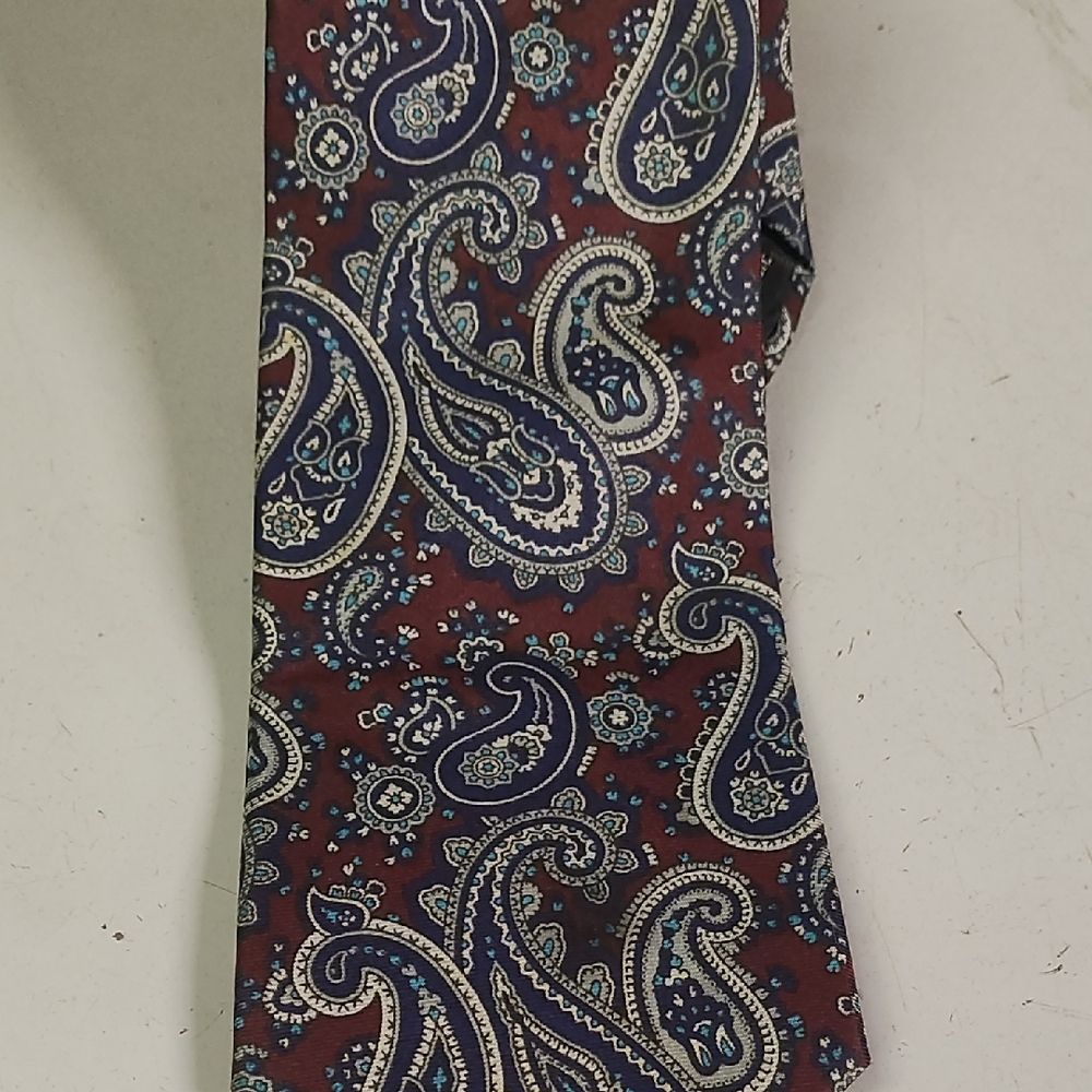 Pierre Cardin Burgundy and Blue Paisley Tie
